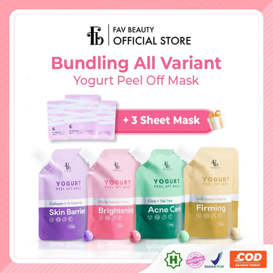 [Get Free Gift] FAV Beauty Bundling All Variant Yogurt Peel Off Mask | Brightening Acne Care Skin Barrier Firming