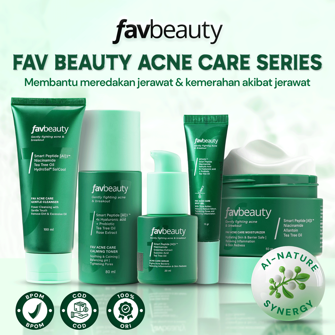 [NEW LAUNCH] [Get Free Gift] FAV Beauty Acne Care Series | Cleanser Toner Serum Spot Gel Moisturizer Acne Prone Skin Kulit Wajah Berjerawat Muka Jerawat | Halal | BPOM | COD