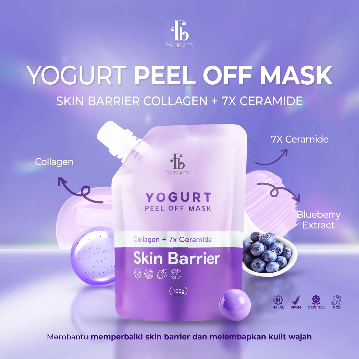[Get Free Gift] FAV Beauty Bundling All Variant Yogurt Peel Off Mask | Brightening Acne Care Skin Barrier Firming
