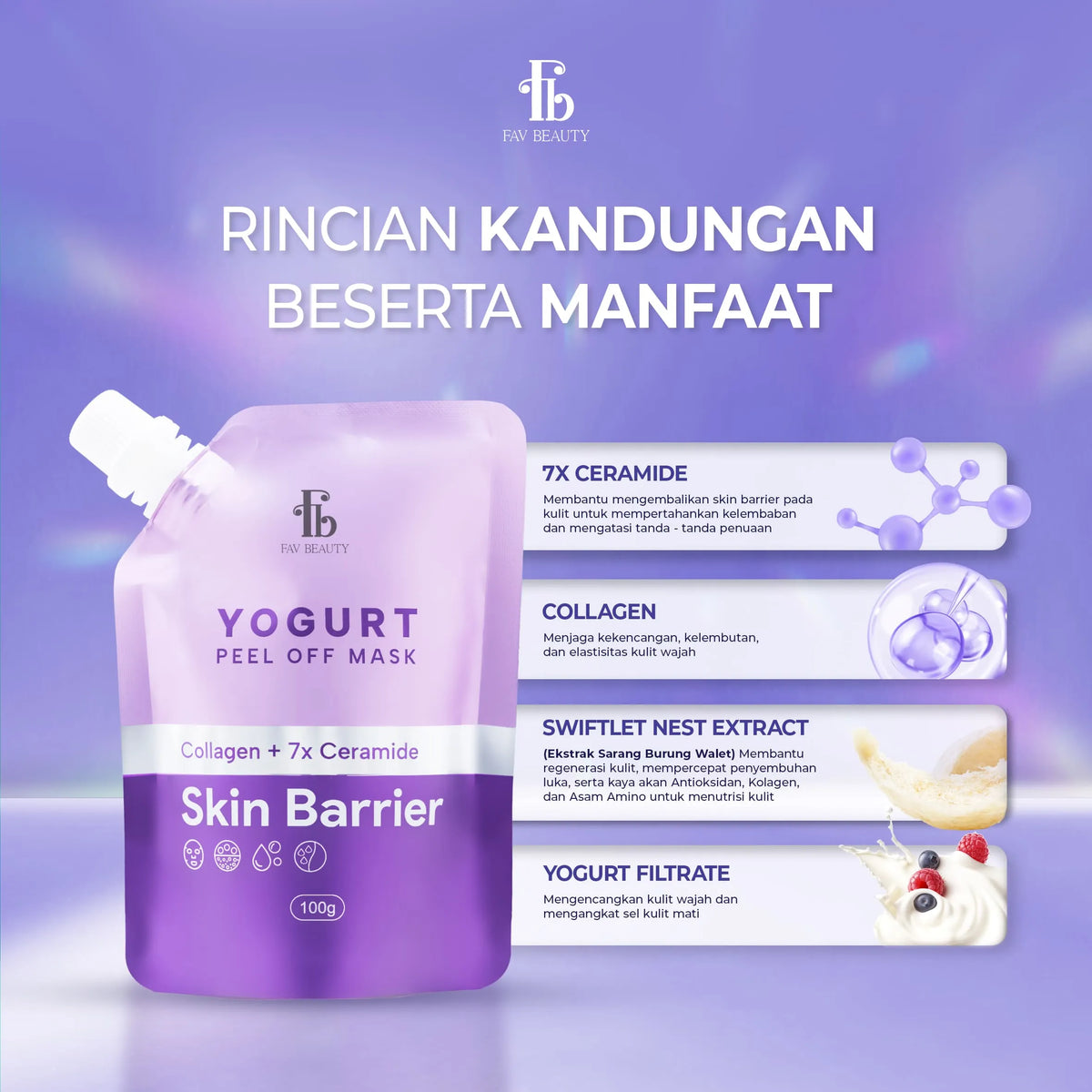 FAV Beauty Yogurt Skin Barrier Peel Off Mask