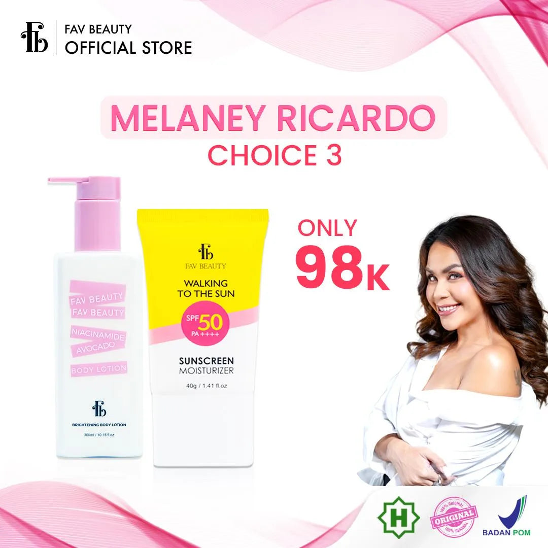 [Melaney Choice 3] FAV BEAUTY | 1 Pcs Sunscreen - 1 Pcs Brightening Lotion
