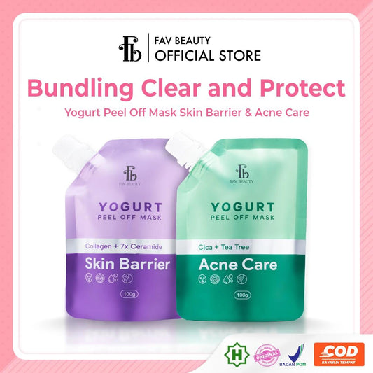 [Get Free Gift] FAV Beauty Bundling Clear and Protect | Yogurt Peel Off Mask Skin Barrier + Yogurt Peel Off Mask Acne Care